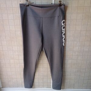 Adidas Charcoal Leggings with White Logo